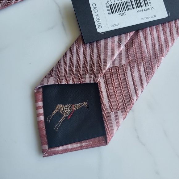 Ted Baker Dusty Pink silk Tie Wave Mens Tie New with tags - Picture 6 of 8